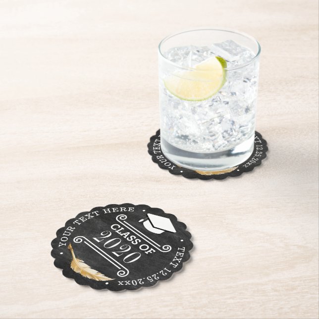 Graduierungsparty Retro-Chalkboard Untersetzer (Vor Ort)