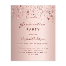 Graduierungsparty Rose Goldstars Einladung