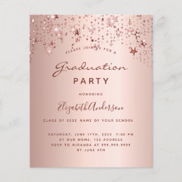 Graduierungsparty Rose Goldstars Einladung