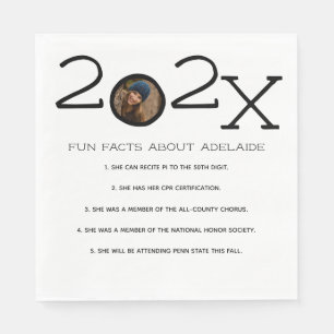 Graduierungsparty Spaß Fakten Custom Foto Napkins Serviette