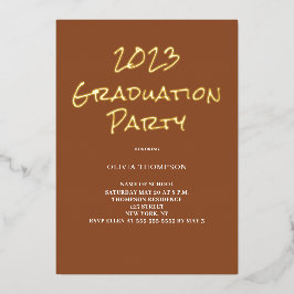 Graduierungsparty Terracotta Foil Einladung