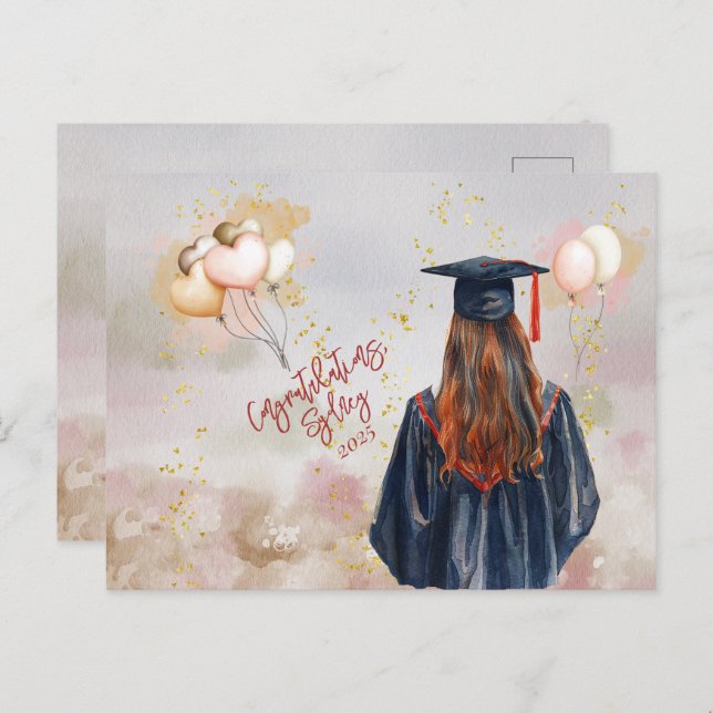 Graduierungsparty Tochter Herzlichen Glückwunsch Postkarte (Vorne/Hinten)