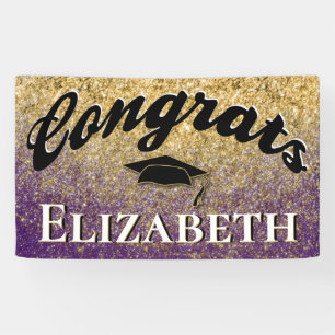 Graduierungsprämie Girly Gold Lila Banner