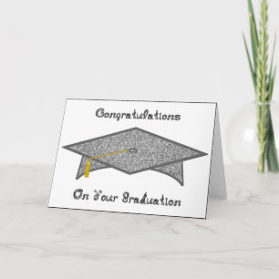 Graduierungstafel Silver Glitzer Paper Hat Card dr Karte