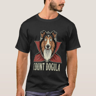 Graf Dogula Lustiger Gruseliger Hund Schaf Party H T-Shirt