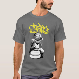 Graf Künstler mit gelbem Text T-Shirt