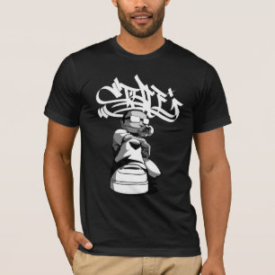 Graf Künstler mit weißem Text T-Shirt