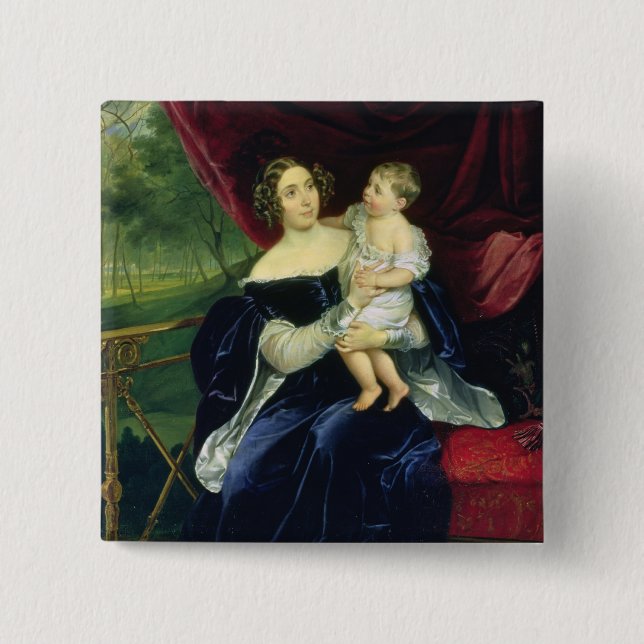 Graf Olga Ivanovna Orlov mit ihrer Tochter Button (Vorderseite)
