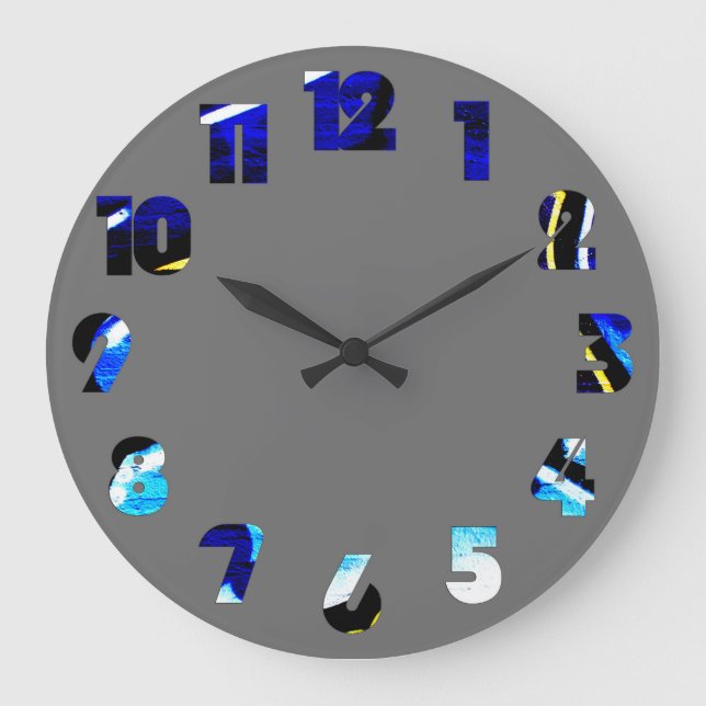 Graffiti 15 Number Overlay Wccn Große Wanduhr (Vorderseite)