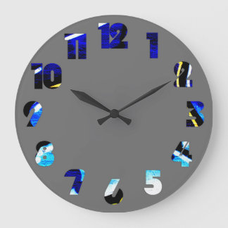 Graffiti 15 Number Overlay wccna Große Wanduhr