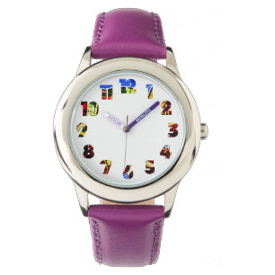 Graffiti 17 Number Overlay Kids Watch Armbanduhr