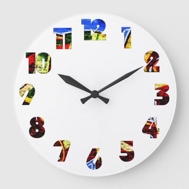 Graffiti 17 Number Overlay Wccn Große Wanduhr (Vorderseite)
