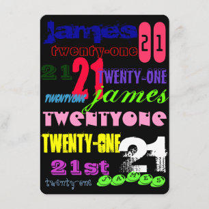 Graffiti 21. auf Schwarzem Einladung