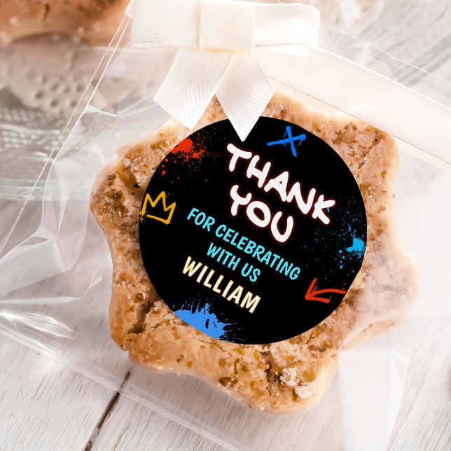 Graffiti 6 7 Meme Trend Six Seven Birthday Party Runder Aufkleber (Von Creator hochgeladen)