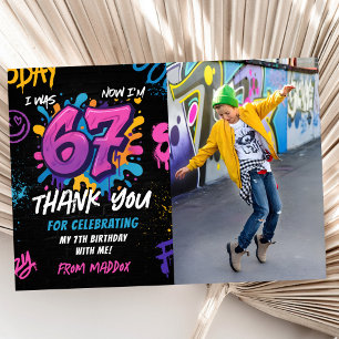 Graffiti 6 7 Meme Trend Six Seven Geburtstagsfoto Dankeskarte