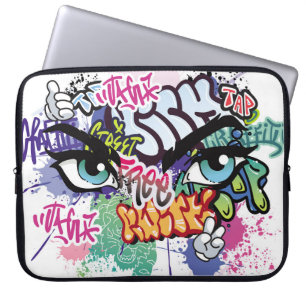 Graffiti-Abbildung mit Graffiti-Buchstaben Laptopschutzhülle