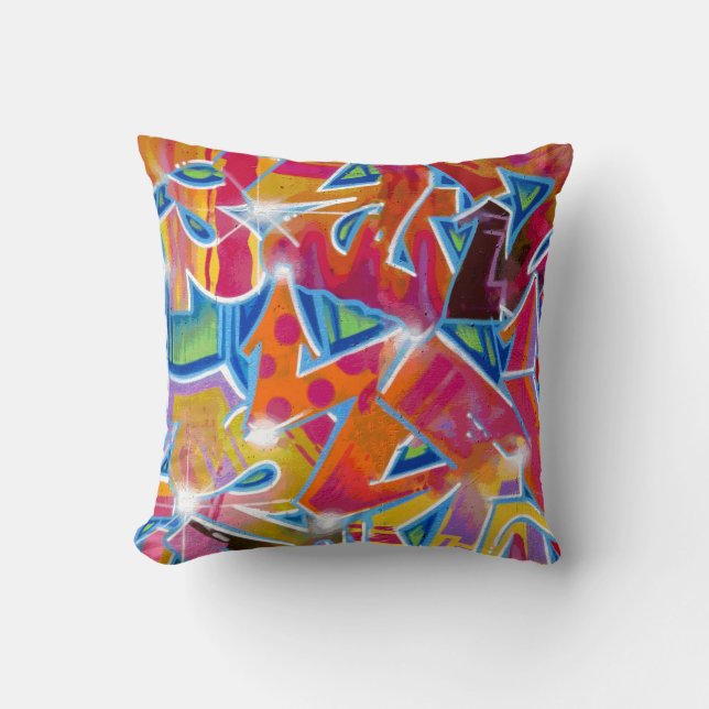 Graffiti Abstract Design Throw Kissen (Reds) (Vorderseite)