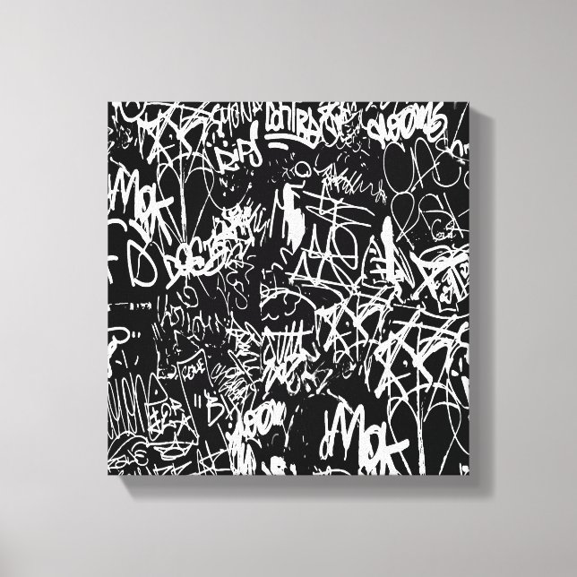 Graffiti Abstrakt Collage Print Pattern Leinwanddruck (Vorderseite)