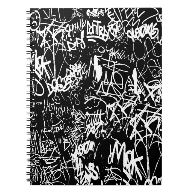 Graffiti Abstrakt Collage Print Pattern Notizblock (Vorderseite)