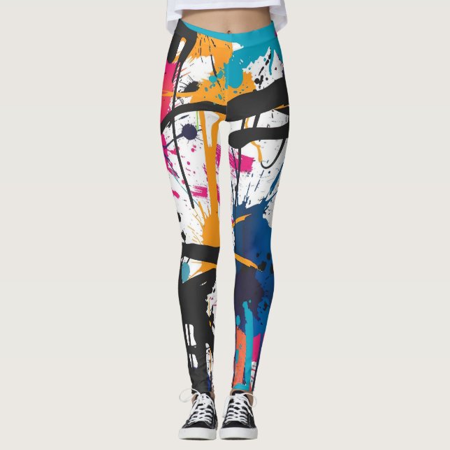 Graffiti abstrakt leggings (Vorderseite)