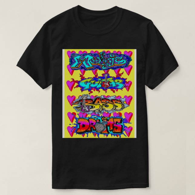 Graffiti am gelben Herz bei LowEndGraphics T-Shirt (Design vorne)