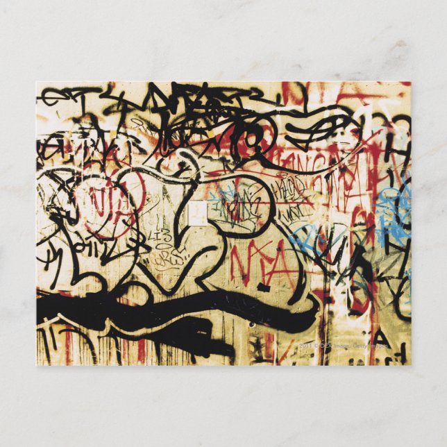 Graffiti an einer Wand Postkarte (Vorderseite)