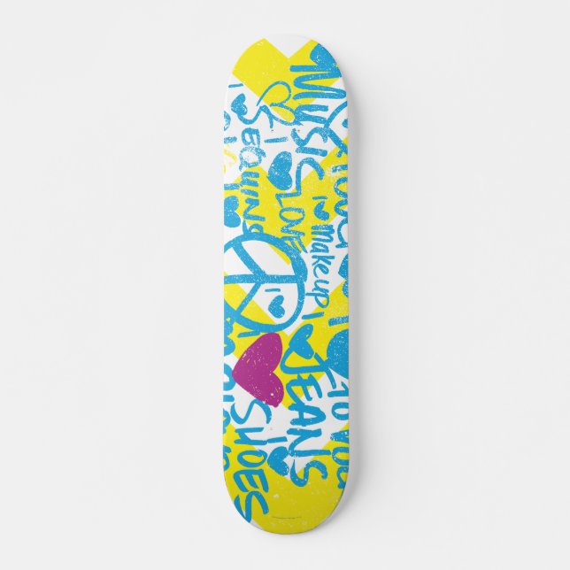 Graffiti Aqua-Lila Skateboard (Vorne)