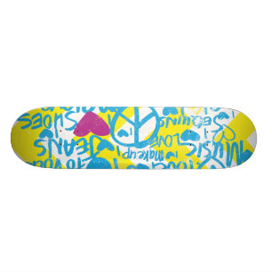 Graffiti Aqua-Lila Skateboard