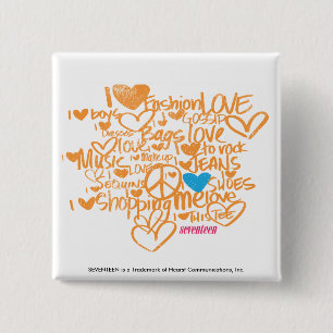 Graffiti-Aqua/Orange Button