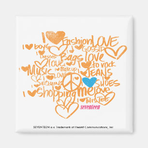 Graffiti Aqua/Orange Magnet