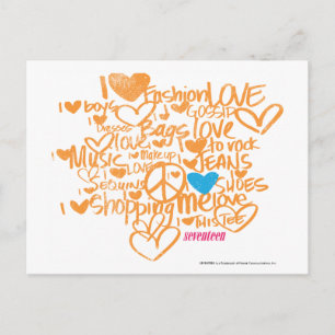 Graffiti-Aqua/Orange Postkarte