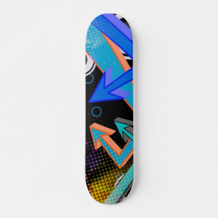 Graffiti Arrows and Halftone Effect Skateboard
