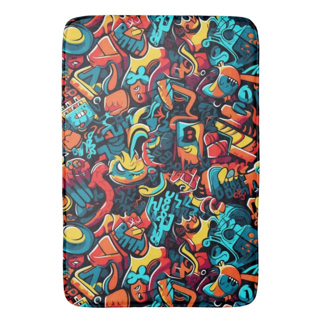 Graffiti Art Bath Mat Badematte (Vorderseite Vertikal)