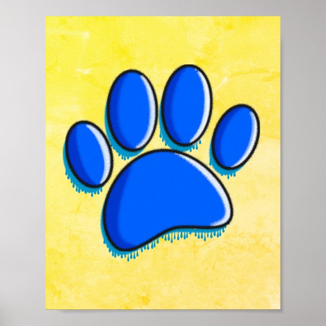 Graffiti Art Dog Paw Print Poster (Vorne)