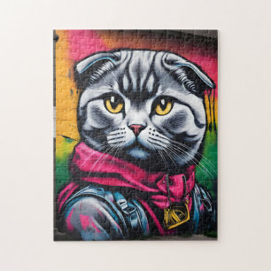 Graffiti Art of a Scottish Fold Cat Puzzle