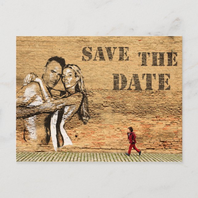 Graffiti Art Save the Date Postkarte (Vorderseite)