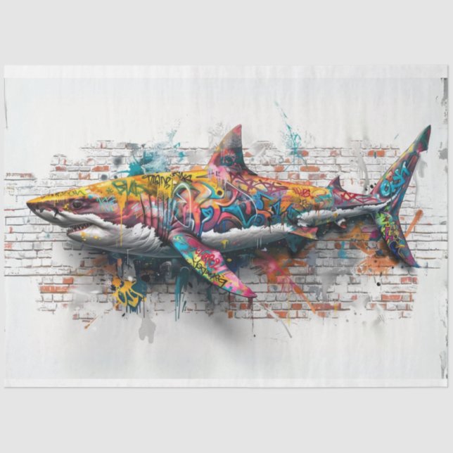 Graffiti Art Whale Decoupage Seidenpapier (Vorderseite)