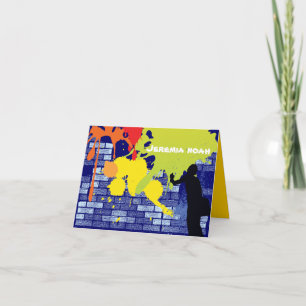 Graffiti Artist Bar Bat Mitzvah Thank You Card Dankeskarte