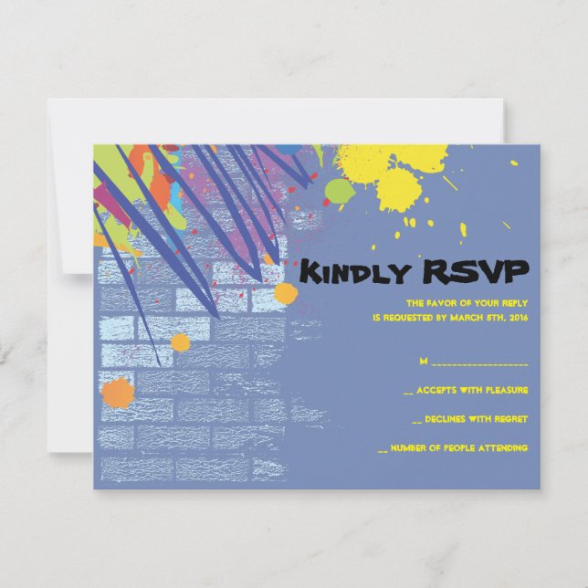 Graffiti Artist Girl Bat Mitzvah Einladungs-Antwor Einladung (Vorderseite)