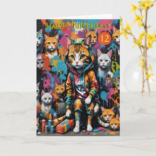 Graffiti Artist Legend Cat 12-jähriger Geburtstag Karte
