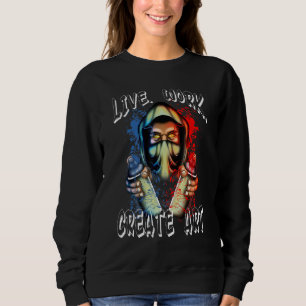 Graffiti Artist mit Spray Cans Tagger Street Art Sweatshirt