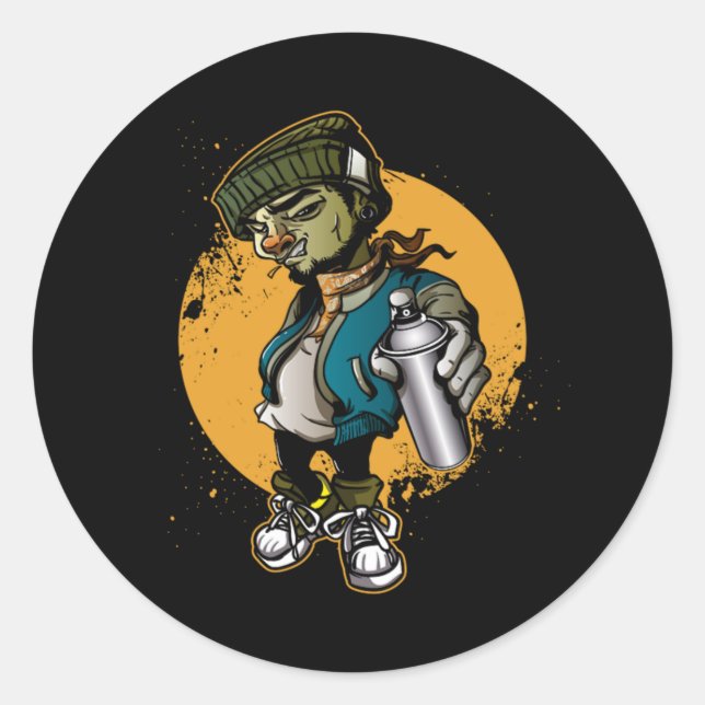 Graffiti Artist Spray Paintings Graffiti Runder Aufkleber (Vorderseite)