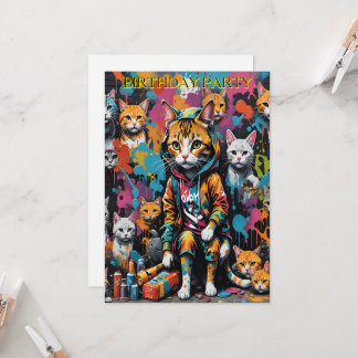 Graffiti Artist Street Cat 40. Geburtstag Einladung