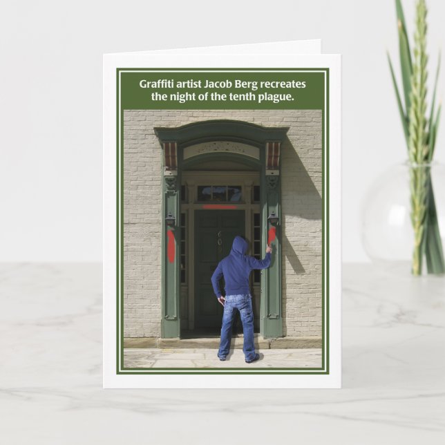 Graffiti Artist Tenth Plague Funny Passover Card Karte (Vorderseite)