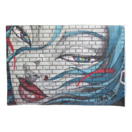 Graffiti Asian Girl Kissenbezug
