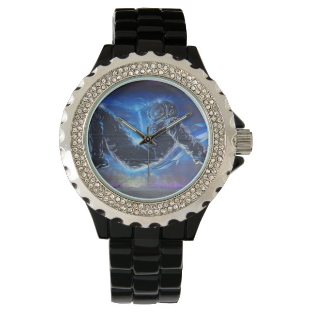 Graffiti Astronaut Armbanduhr (Vorderseite)