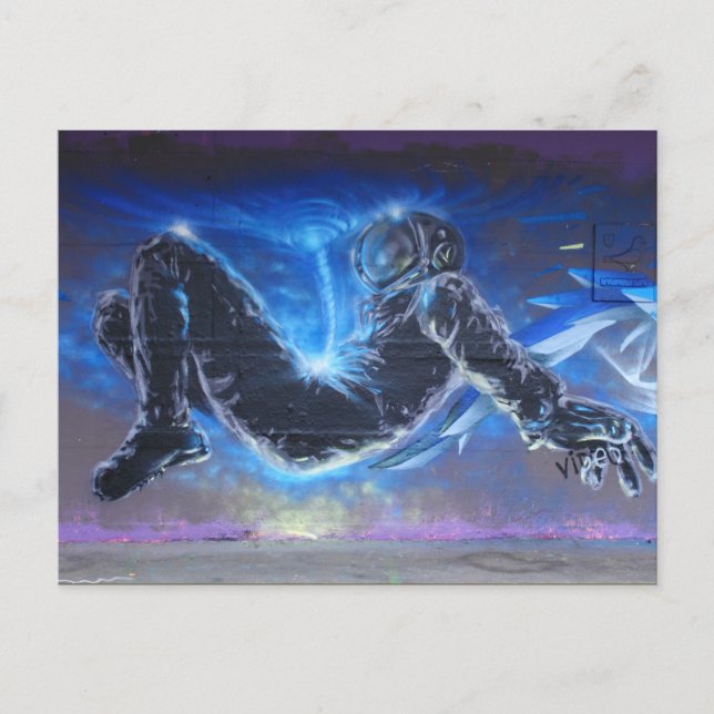 Graffiti Astronaut Postkarte (Vorderseite)