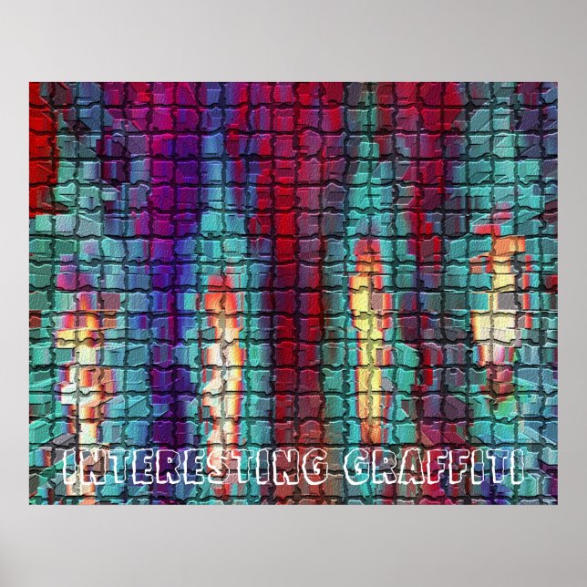 GRAFFITI auf Mosiac Tiles Poster (Vorne)