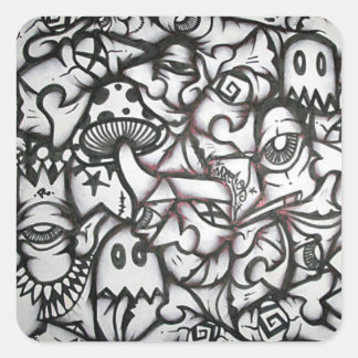 Graffiti-Aufkleber Quadratischer Aufkleber