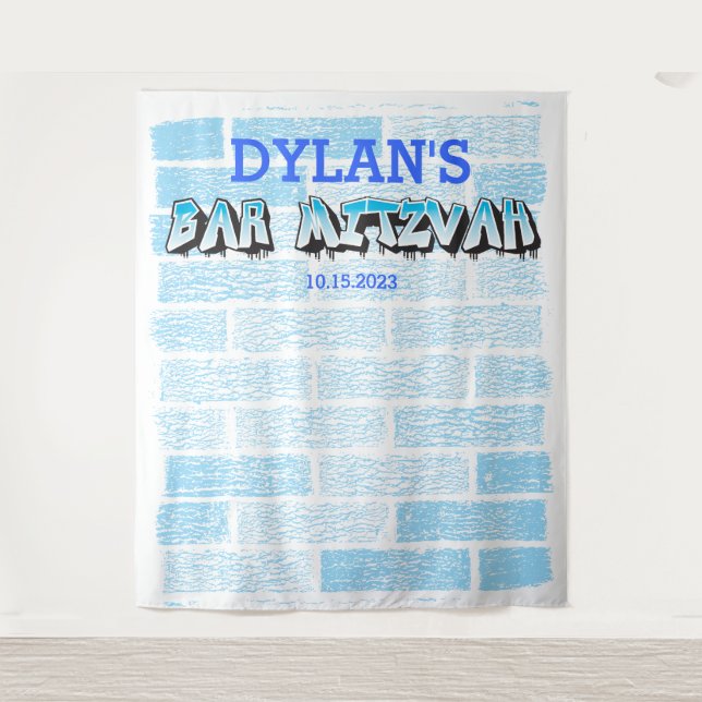 Graffiti Bar Mitzvah Foto Stand Party Hintergrund Wandteppich (Vorderseite)
